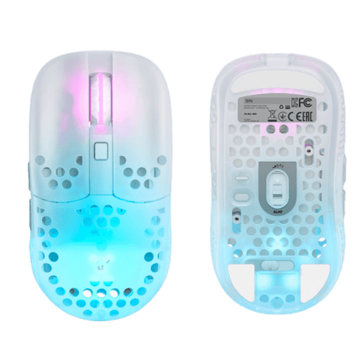 008 Xtrfy MZ1 White Wireless Gaming Mouse Hero