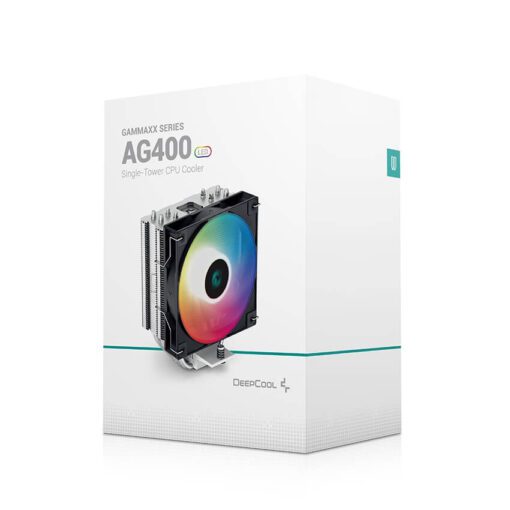 Deepcool AG400 LED CPU Air Cooler - 4 Heat Pipes, 1x120mm Fan, Intel LGA 1700/AMD AM5 Support