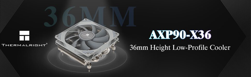 Thermalright AXP-90 X36 ITX Low Profile Air Cooler - 1x92mm Fan (TL-9015B), 2 Heatpipes Nickle, 36mm Height total 18 ba065a28 9328 4ca7 9aad d14c1bed2913. CR00970300 PT0 SX970 V1