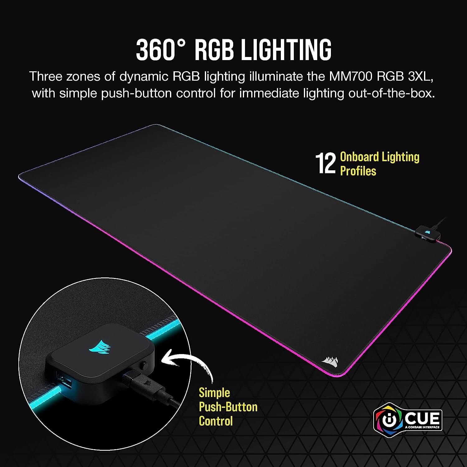 Corsair MM700 RGB Extended 3XL Gaming Mouse Pad - Extended 3XL (1220mm x 610mm x 4mm) 34 Corsair MM700 RGB Extended 3XL Fabric Gaming Mouse Mat Page mobile 3