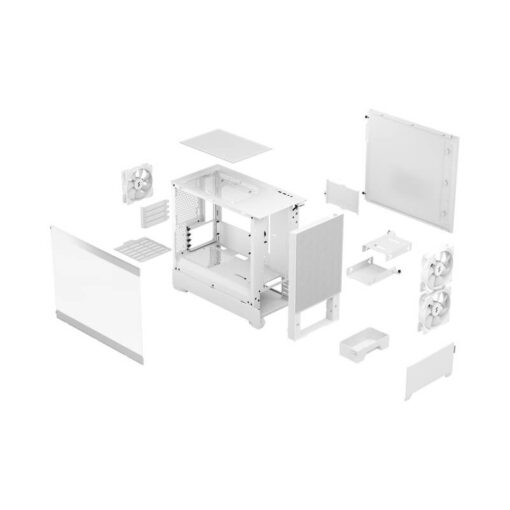 Fractal Design Pop Mini Air RGB White TG Clear Tint mATX PC Gaming Case - Tempered Glass Airflow, 3x Aspect 12 RGB included