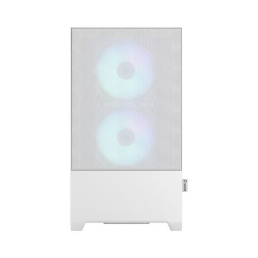 Fractal Design Pop Mini Air RGB White TG Clear Tint mATX PC Gaming Case - Tempered Glass Airflow, 3x Aspect 12 RGB included
