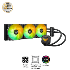 ASUS TUF Gaming LC II 360 ARGB Liquid Cooler - 360mm Radiator, 3x TUF 120mm ARGB