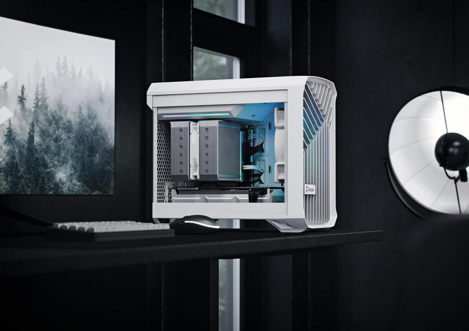 Fractal Design Torrent Nano RGB Black TG Light Tint mITX Airflow Mini Tower PC Gaming Case - Dark Tint Tempered Glass Side Panels 54 Torrent Nano White RGB KV 2 1620x1145 1