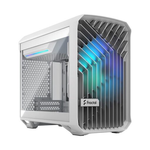 Fractal Design Torrent Nano RGB White TG Clear Tint mITX Airflow Mini Tower PC Gaming Case - Clear Tint Tempered Glass Side Panels