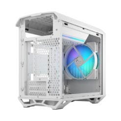 Fractal Design Torrent Nano RGB White TG Clear Tint mITX Airflow Mini Tower PC Gaming Case - Clear Tint Tempered Glass Side Panels 37 Torrent Nano White RGB TGC 14 Left Back Removed