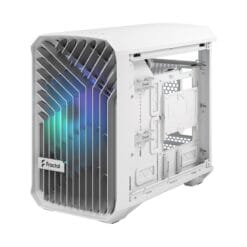Fractal Design Torrent Nano RGB White TG Clear Tint mITX Airflow Mini Tower PC Gaming Case - Clear Tint Tempered Glass Side Panels 42 Torrent Nano White RGB TGC 19 Right Front Above Removed