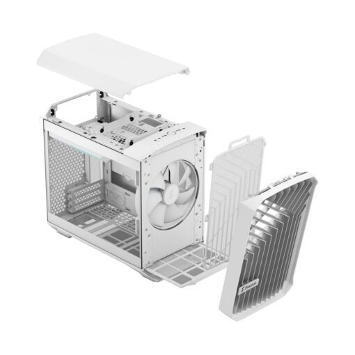 Fractal Design Torrent Nano RGB White TG Clear Tint mITX Airflow Mini Tower PC Gaming Case - Clear Tint Tempered Glass Side Panels