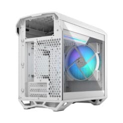 Fractal Design Torrent Nano RGB White TG Clear Tint mITX Airflow Mini Tower PC Gaming Case - Clear Tint Tempered Glass Side Panels 26 Torrent Nano White RGB TGC 3 Left Back