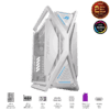 ASUS ROG Hyperion GR701 Flagship Gaming PC Case – White, 420mm dual radiator support, 4x140mm fans, metal GPU holder, component storage, ARGB fan hub, 60W fast charging