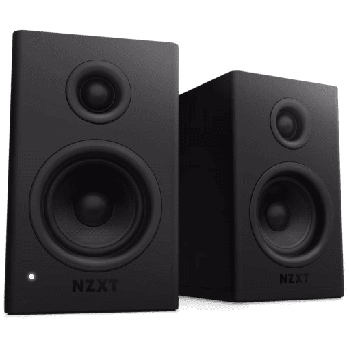NZXT Relay Speakers 3 inch Black V2 (AP-SPKB2-EU) - Bookshelf-Style Design, 80 Watts, High Dynamic Range, Silk Dome Tweeters, Glass Fiber Woofers
