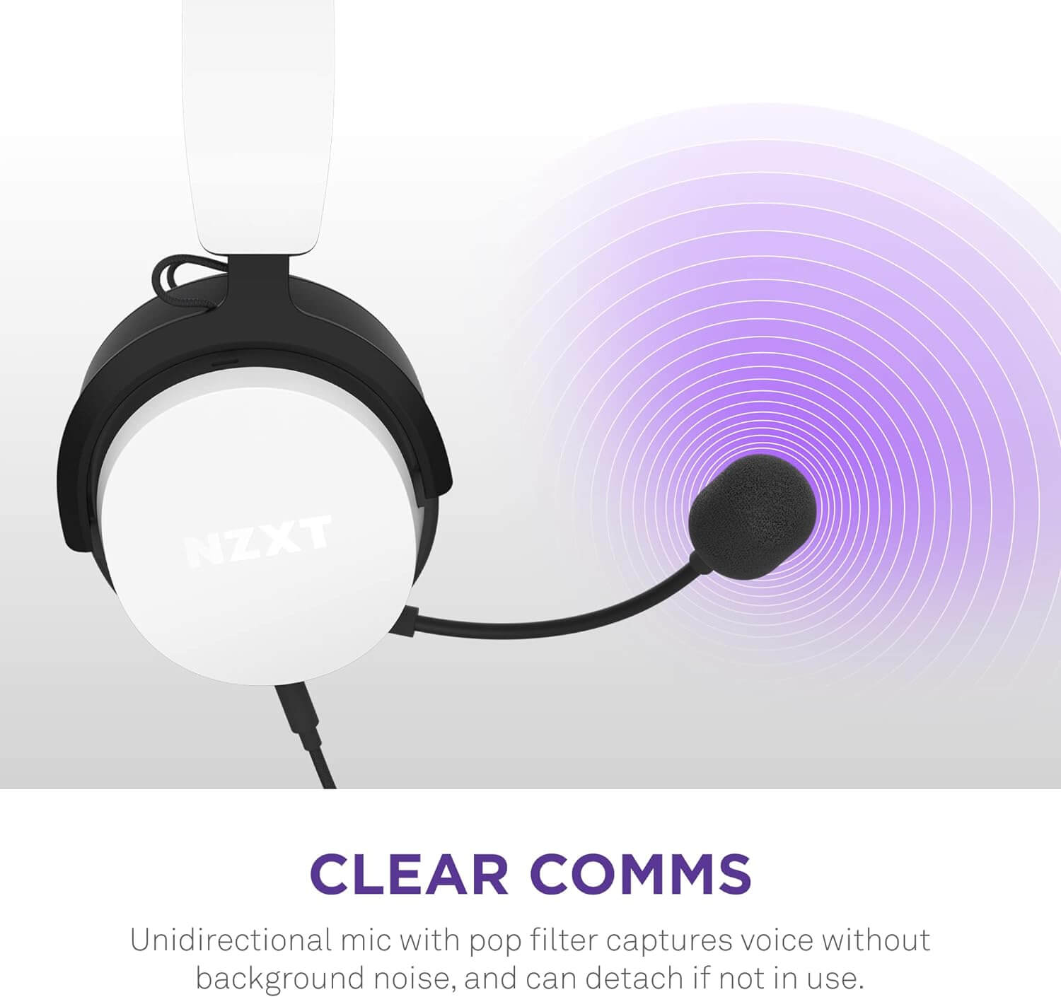 NZXT Relay Headset Wired White 40mm drivers Gaming (AP-WCB40-W2) - Hi-Res Audio Certified, DTS Headphone:X, 7.1 Surround Sound, Lightweight & Comfortable Design, Detachable Microphone 30 Relay Headset white page mobile 6