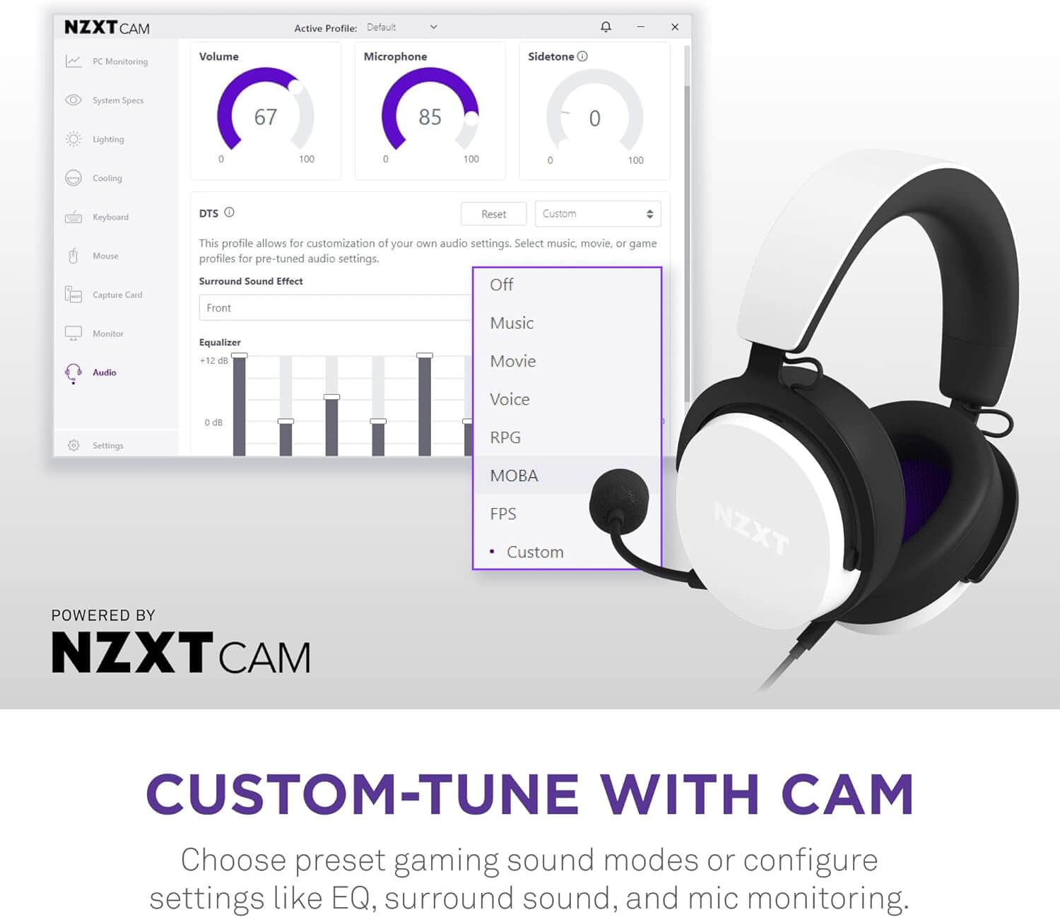 NZXT Relay Headset Wired White 40mm drivers Gaming (AP-WCB40-W2) - Hi-Res Audio Certified, DTS Headphone:X, 7.1 Surround Sound, Lightweight & Comfortable Design, Detachable Microphone 31 Relay Headset white page mobile 7