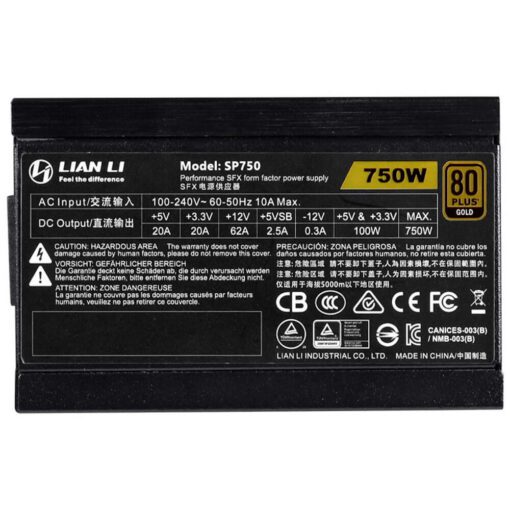 Lian Li SP750 SFX Black PSU - 750W, Full Modular, 80 Plus Gold