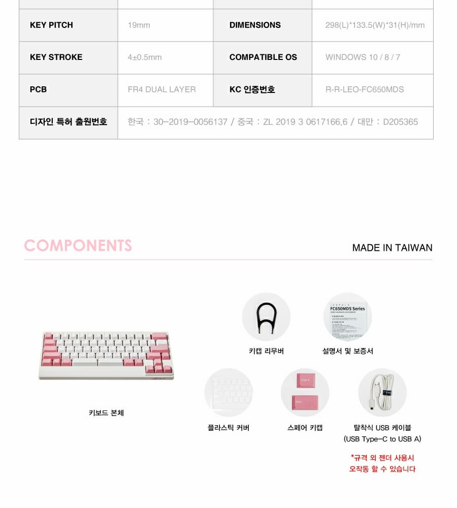 FC650MDS PD Light Pink Double Space Key Page pc 19