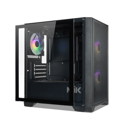 MIK MORAX 3FA Black M-ATX Tempered Gaming Case - 1x 120mm & 2x140mm ARGB fans included