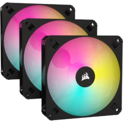 CORSAIR iCUE AR120 Digital RGB Triple Pack Black Fan (CO-9050167-WW) - 1x iCUE to ARGB Adapter Cable included, 3x120mm 1850RPM Static Pressure RGB Fan