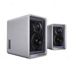 Edifier QR65 White Bookshelf Bluetooth Speaker - 2.0 Abyss Monitor Speaker, 70W RMS Hi-Res/Hi-Res Wireless, GaN Charger for 65W Fast Charging, Bluetooth/RCA/USB-A Input, Subwoofer Out, Light Effects 12 Edifier qr65 halo 2 0 product 4