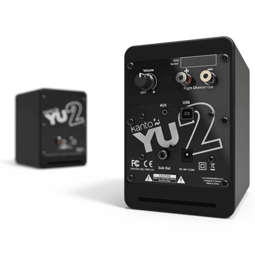 Kanto YU2 Matte Black 2.0 Speaker, Class D Amplifier 100W, 3.5mm Mini-jack AUX USB DAC