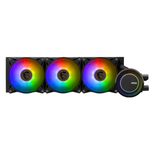 MSI MAG CORELIQUID E360 Black AIO Liquid CPU Cooler - ARGB, 360mm radiator, 3 x 120mm ARGB PWN Fans