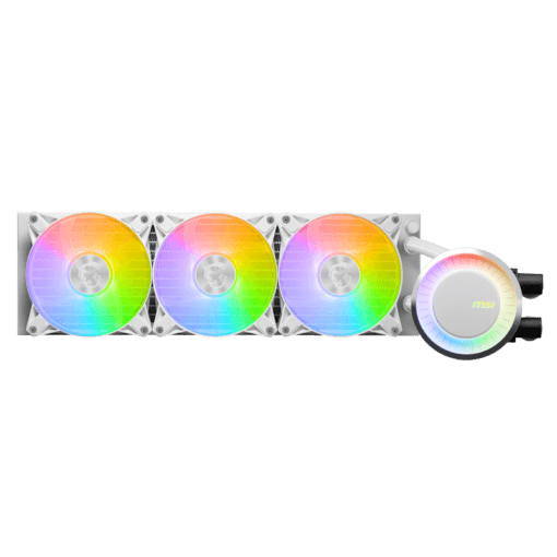 MSI MAG CORELIQUID E360 White AIO Liquid CPU Cooler - ARGB, 360mm radiator, 3 x 120mm ARGB PWN Fans