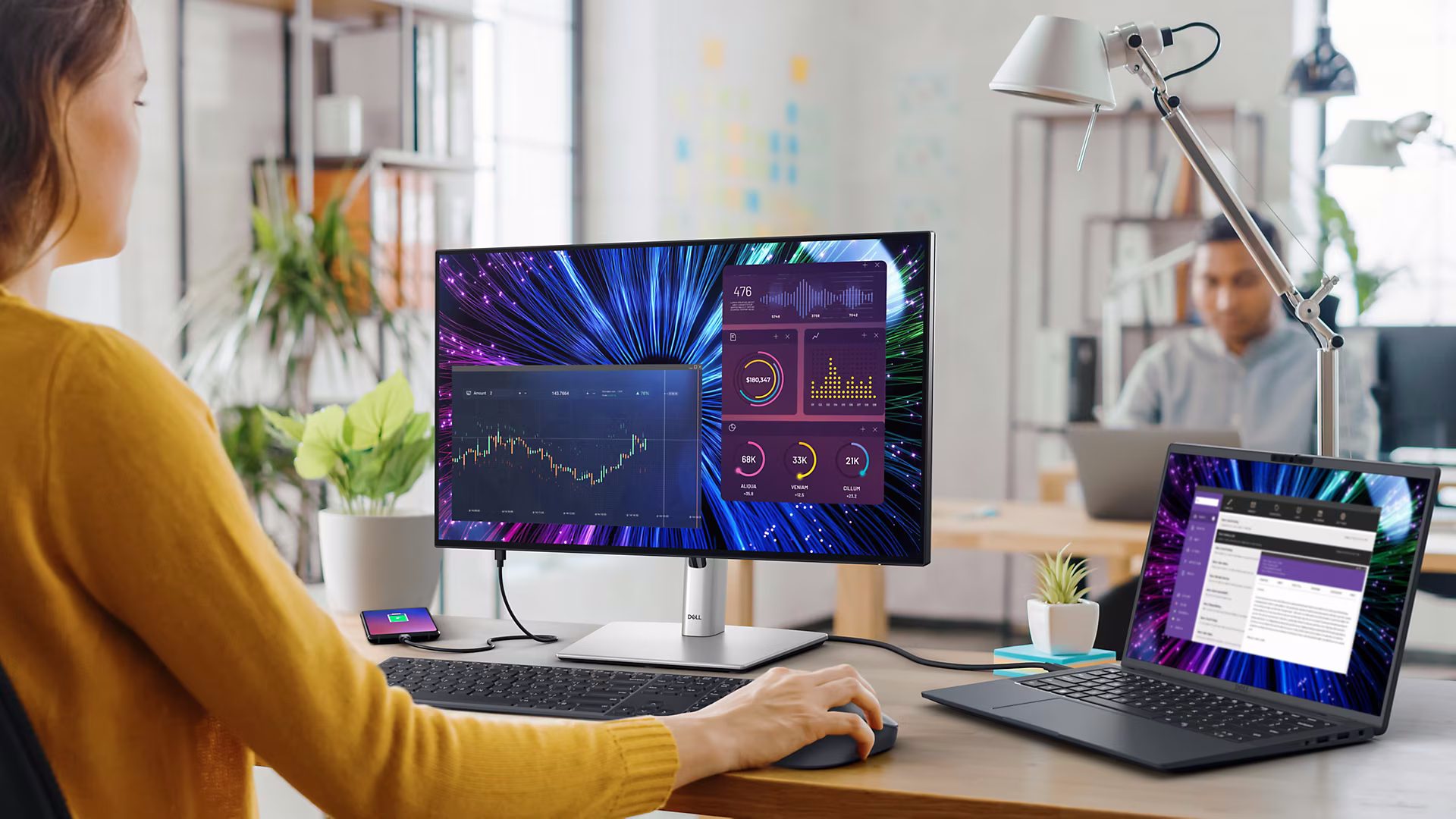 Dell Ultrasharp U2424HE USB-C Hub Monitor - 23.8 inch, FHD (1920x1080) 120Hz, IPS Panel, RJ45 20 ultrasharp u2424he pdp work vibrantly