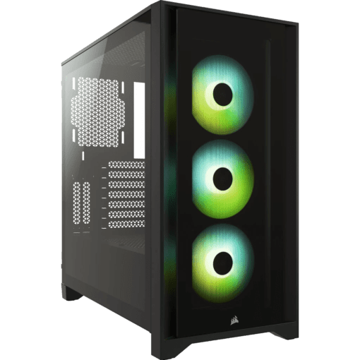 CORSAIR iCUE 4000X RGB Black ATX Mid-Tower PC Case - 3x SP120 RGB ELITE Fans, iCUE Lighting Node Core Controller, Mid Tower ATX