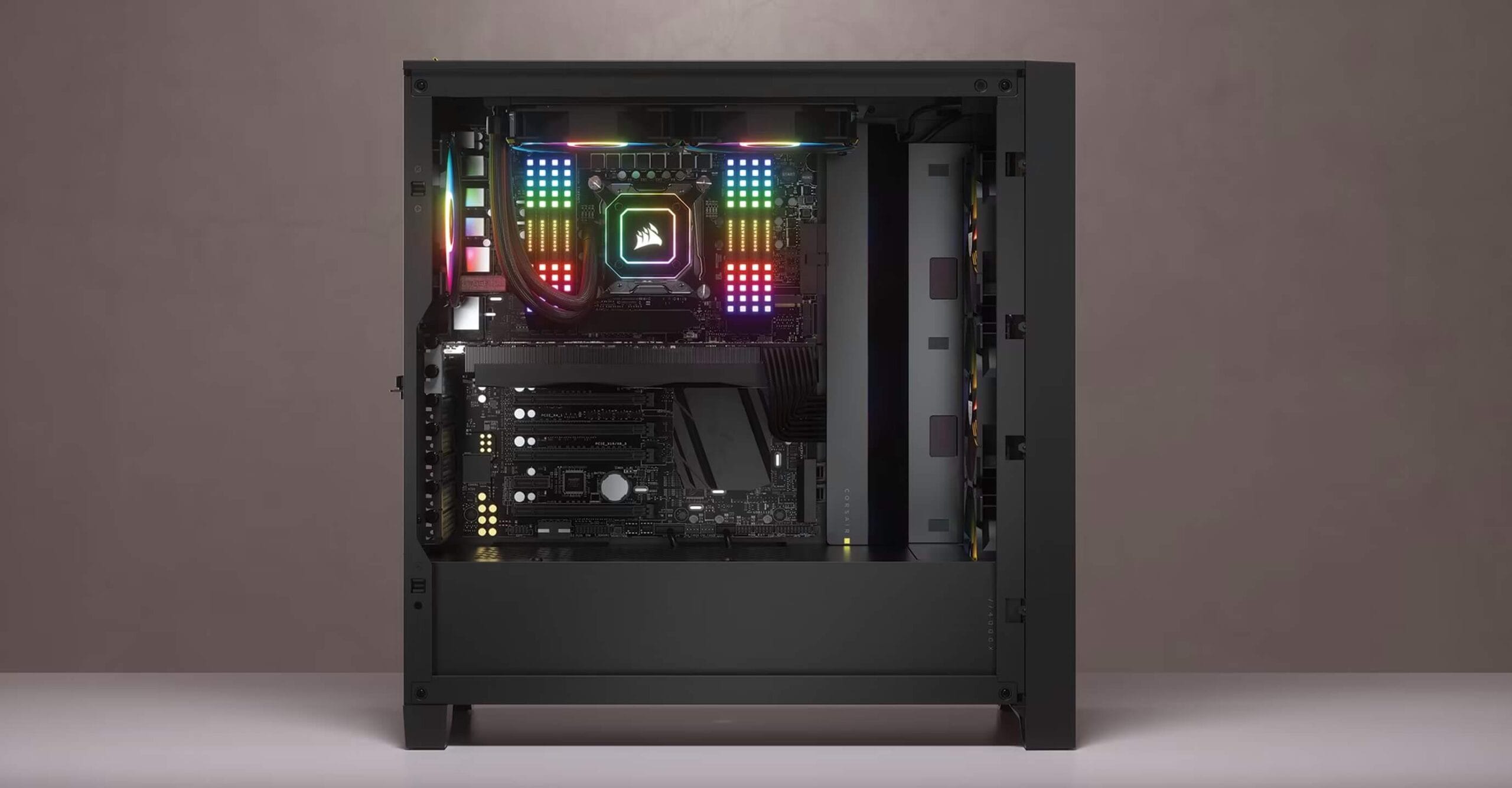 CORSAIR iCUE 4000X RGB Black ATX Mid-Tower PC Case - 3x SP120 RGB ELITE Fans, iCUE Lighting Node Core Controller, Mid Tower ATX 25 4000X BLACK 24 300 scaled