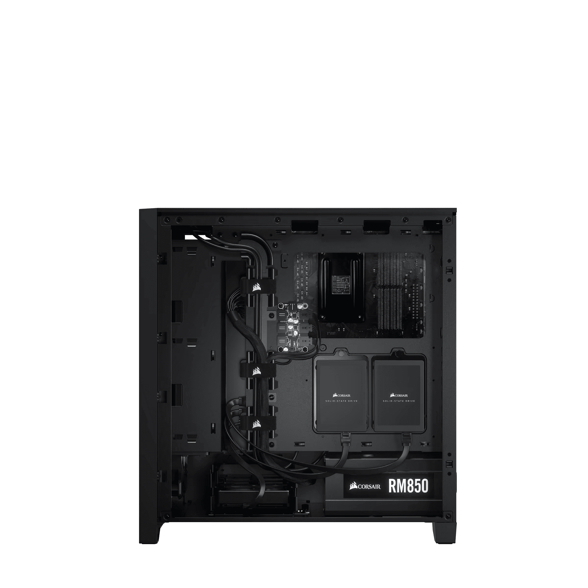 CORSAIR iCUE 4000X RGB Black ATX Mid-Tower PC Case - 3x SP120 RGB ELITE Fans, iCUE Lighting Node Core Controller, Mid Tower ATX 4 4000x inside 1