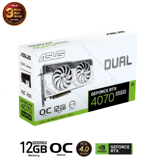 ASUS Dual GeForce RTX™ 4070 SUPER White OC Edition 12GB GDDR6X product 12