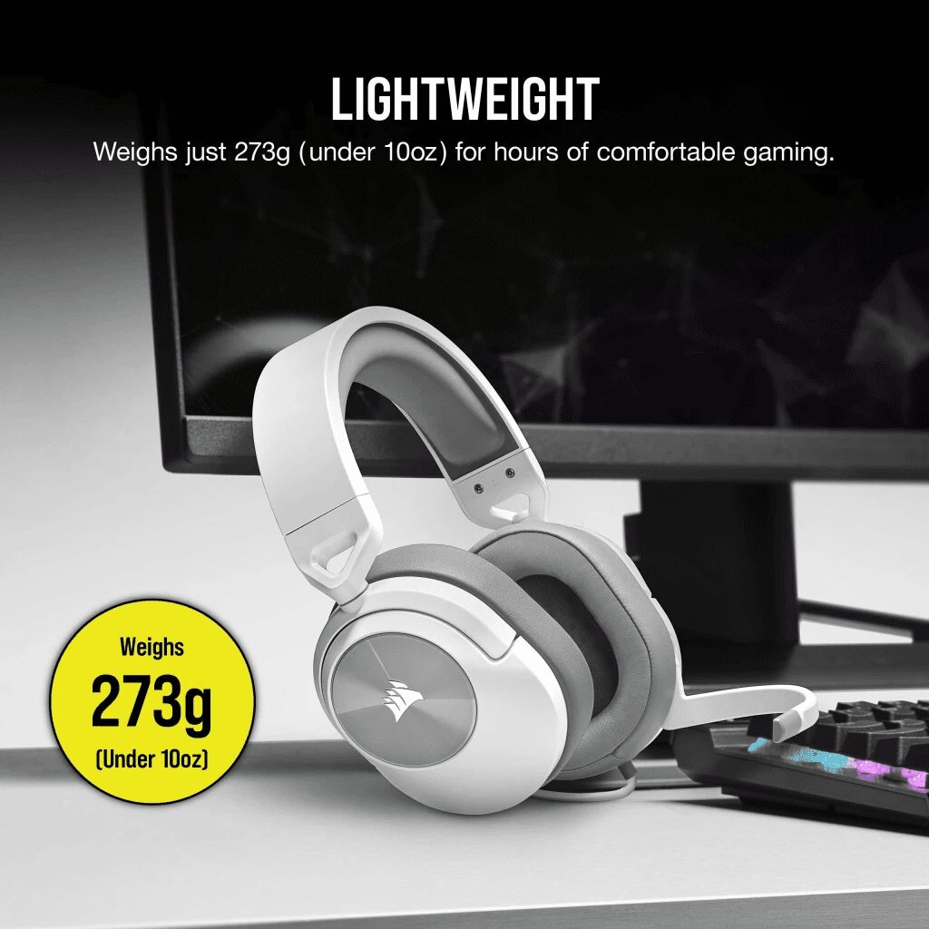 CORSAIR HS55 STEREO Wired Gaming Headset - White (AP) 35 CA 9011261 AP 04