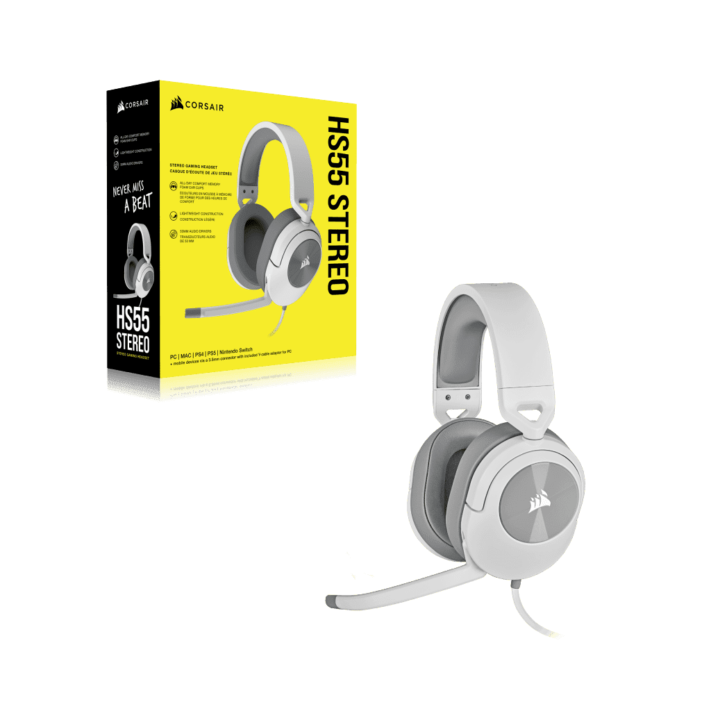 CORSAIR HS55 STEREO Wired Gaming Headset - White (AP) 32 CA 9011261 AP 07
