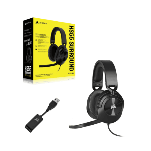 CORSAIR HS55 SURROUND Wired Gaming Headset - Carbon (AP)