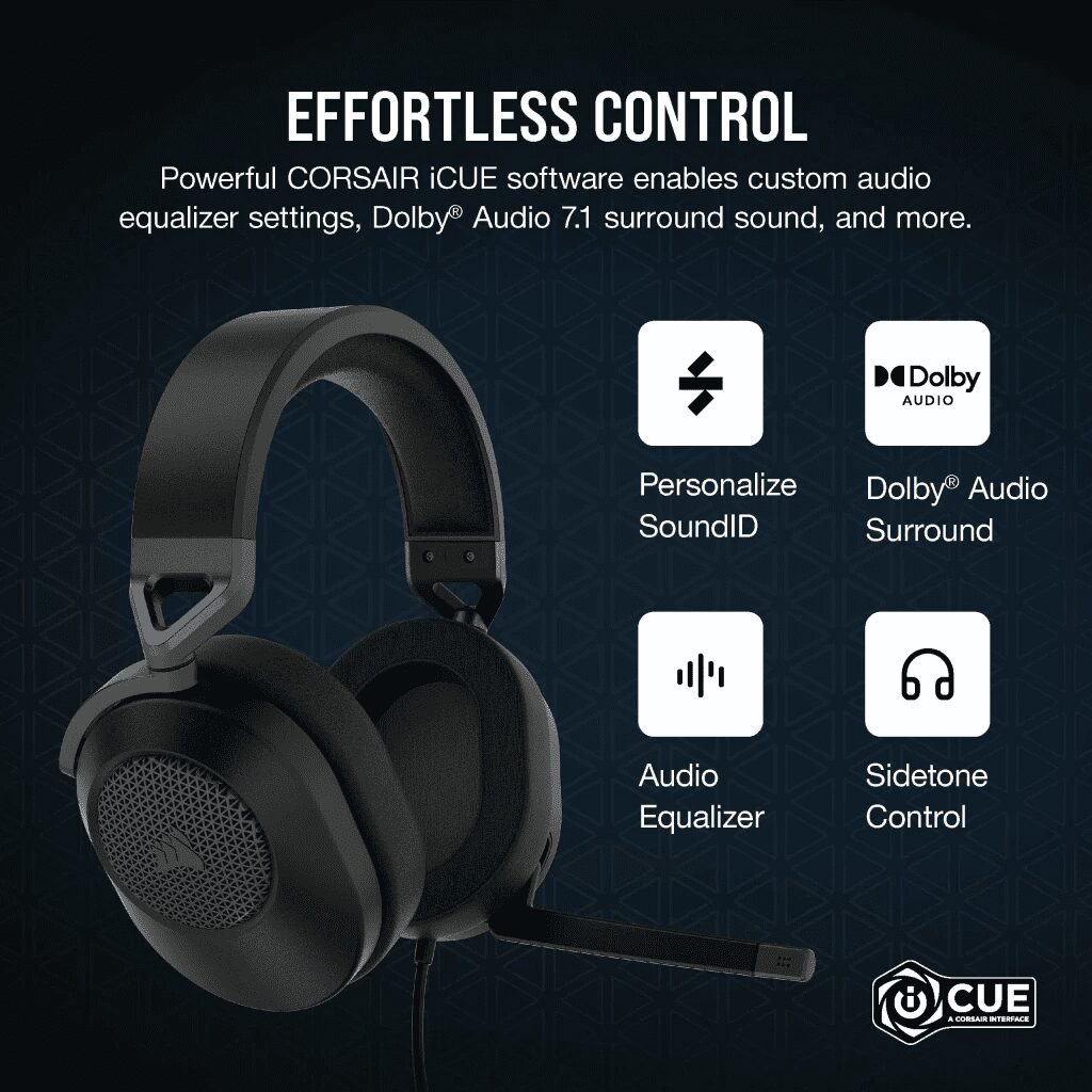 CORSAIR HS65 SURROUND Wired Gaming Headset - Carbon (AP) 57 CA 9011270 AP 07
