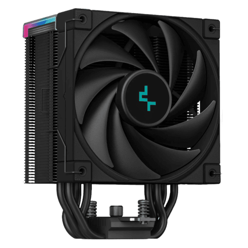 DEEPCOOL AK500S DIGITAL Black CPU Air Cooler - Single Tower, Real-Time CPU Status Screen, 5 Offset Copper Heat Pipes, All Black Design