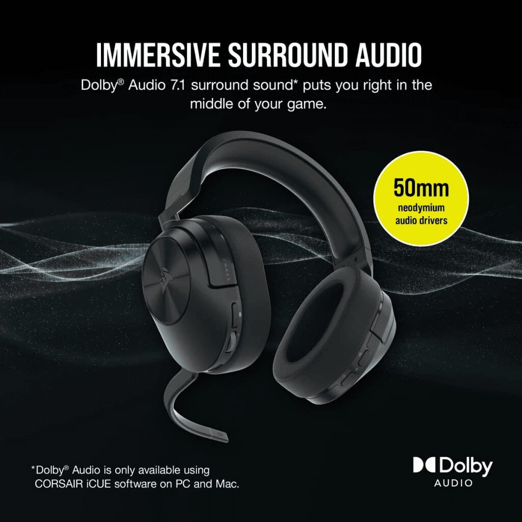 CORSAIR HS55 WIRELESS Gaming Headset - Carbon (AP) 43 HS55 WIRELESS Gaming Headset Carbon AP 2