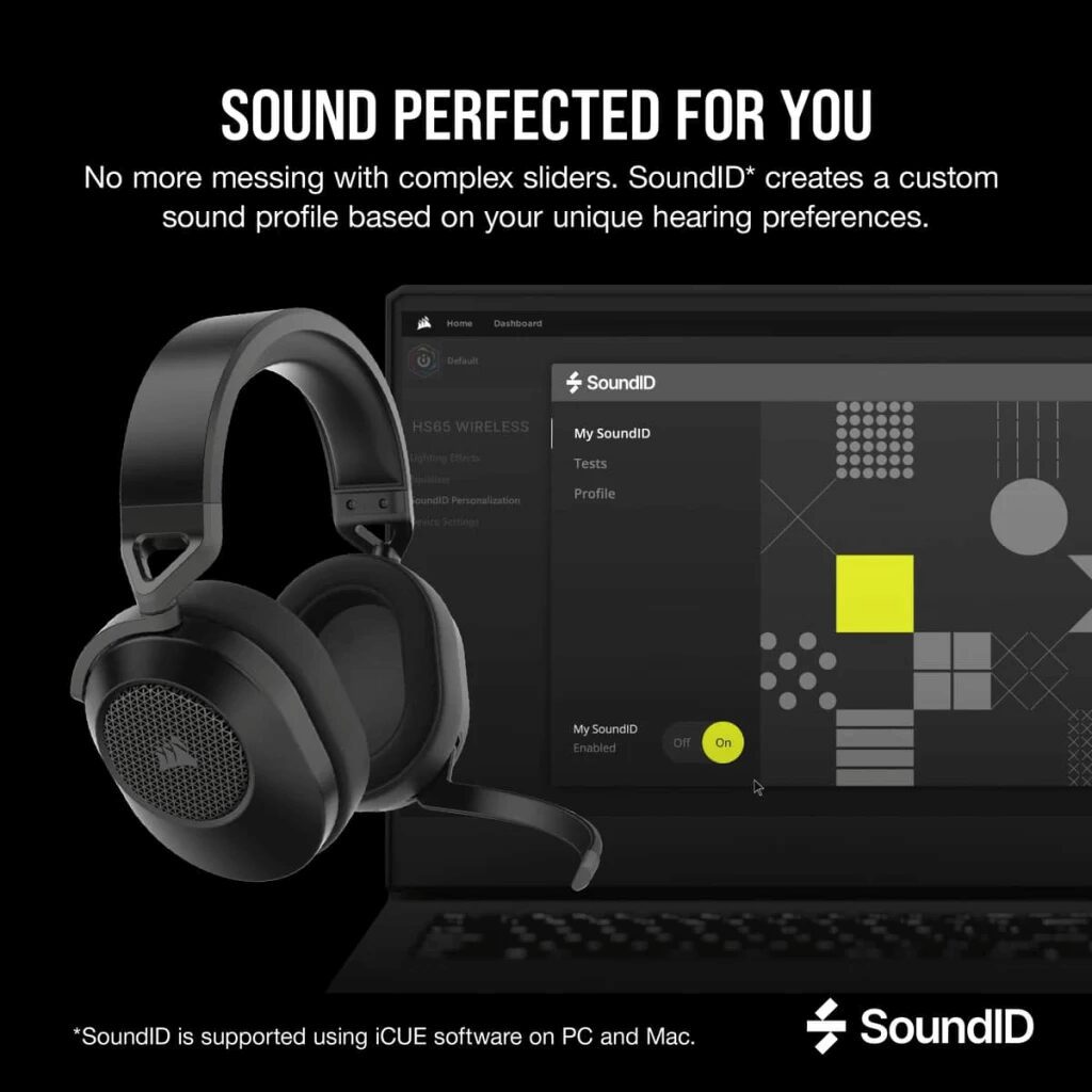 CORSAIR HS65 WIRELESS Gaming Headset - Carbon (AP) 59 HS65 WIRELESS Gaming Headset Carbon AP 2