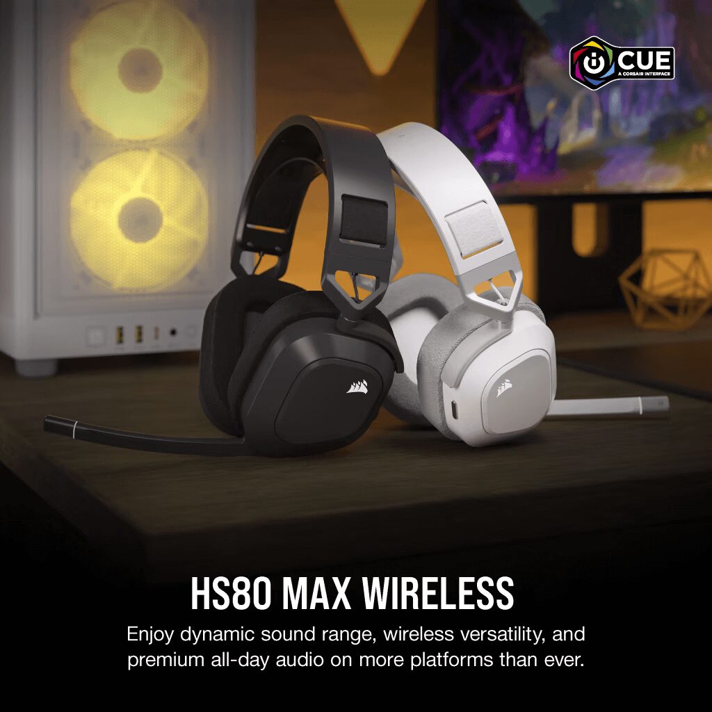 CORSAIR HS80 MAX WIRELESS Gaming Headset - Steel Gray (AP) 39 HS80 MAX WIRELESS STEEL GRAY 02