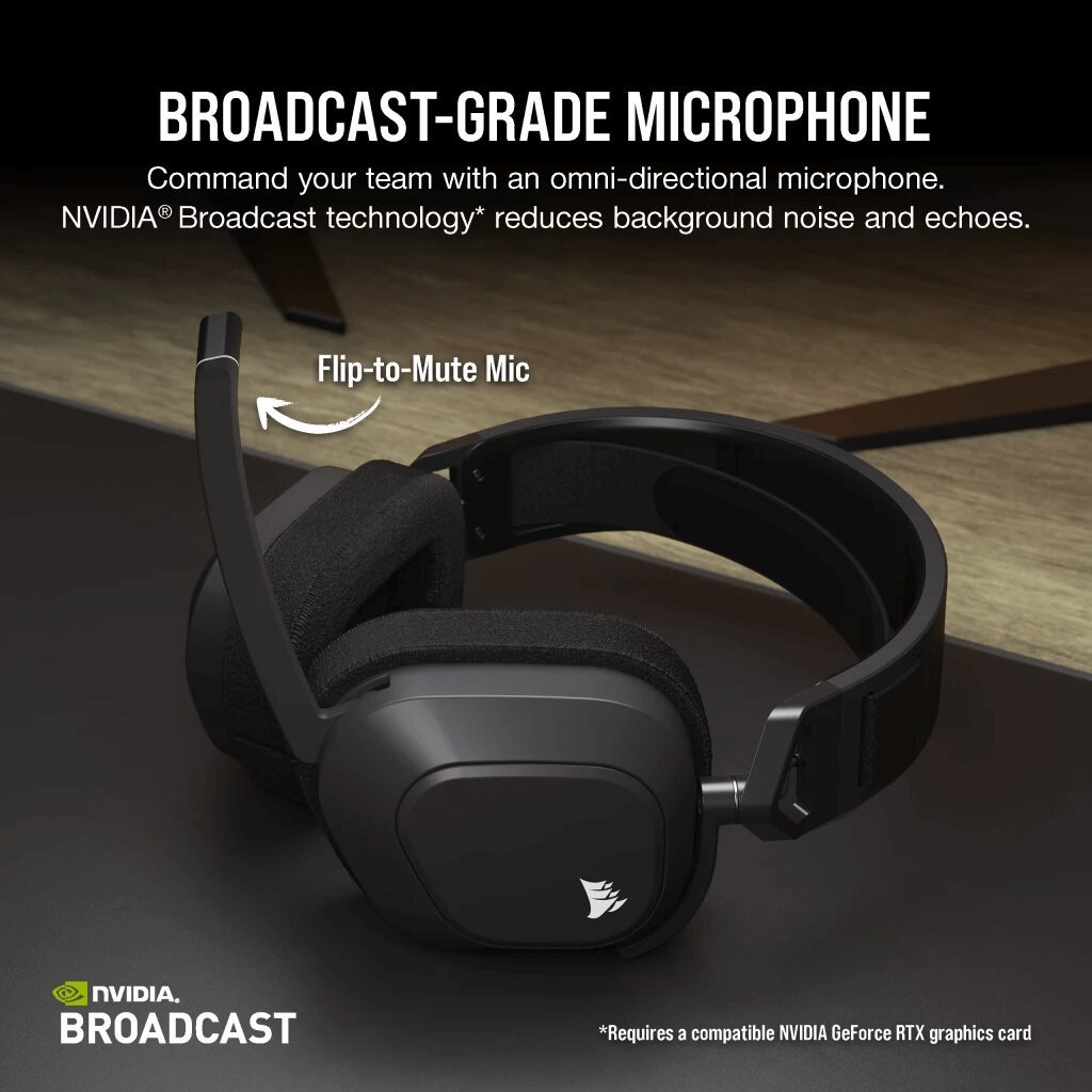CORSAIR HS80 MAX WIRELESS Gaming Headset - Steel Gray (AP) 43 HS80 MAX WIRELESS STEEL GRAY 06