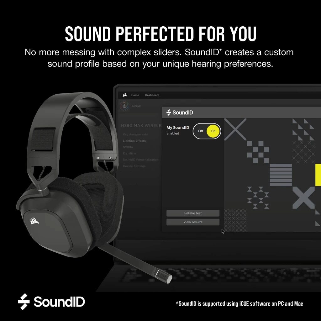 CORSAIR HS80 MAX WIRELESS Gaming Headset - Steel Gray (AP) 44 HS80 MAX WIRELESS STEEL GRAY 07