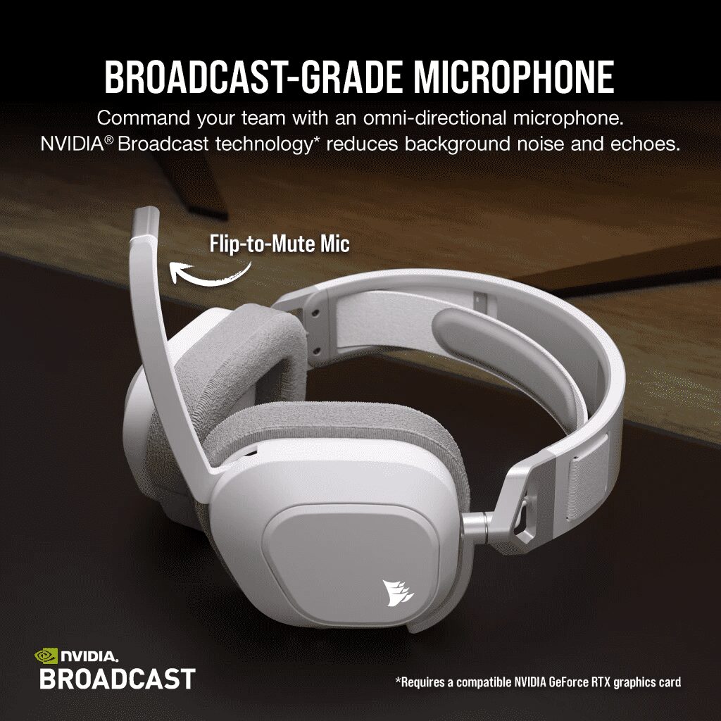 CORSAIR HS80 MAX WIRELESS Gaming Headset - White (AP) 35 HS80 MAX WIRELESS WHT 06