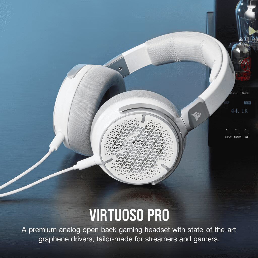 CORSAIR VIRTUOSO PRO Open Back Streaming/Gaming Headset - White (AP) 34 VIRTUOSO PRO WHITE 02