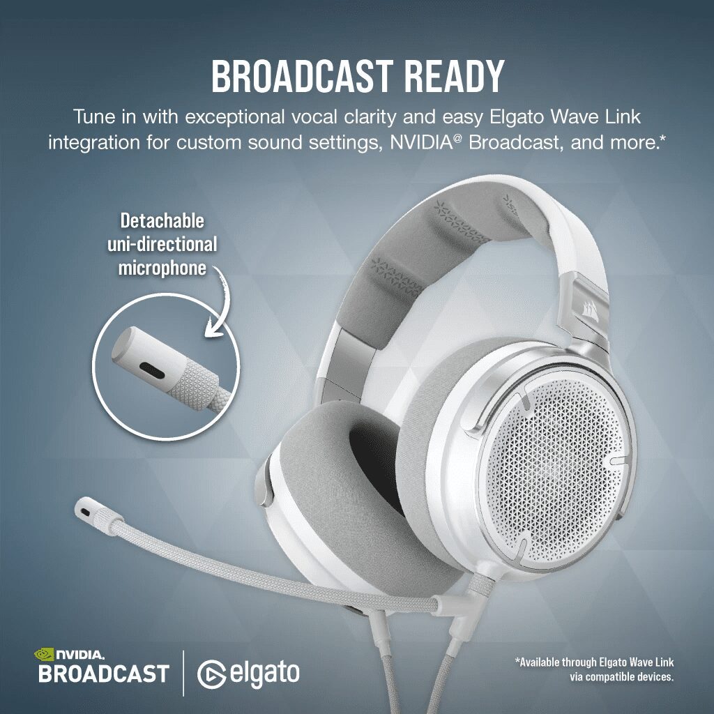 CORSAIR VIRTUOSO PRO Open Back Streaming/Gaming Headset - White (AP) 37 VIRTUOSO PRO WHITE 05