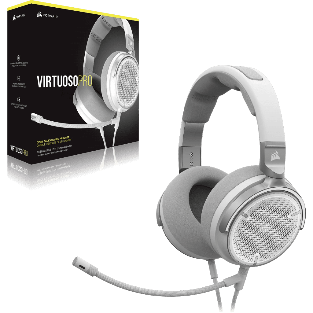 CORSAIR VIRTUOSO PRO Open Back Streaming/Gaming Headset - White (AP) 33 VIRTUOSO PRO WHITE 07