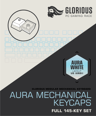 glorious keycaps aura v2 packaging white