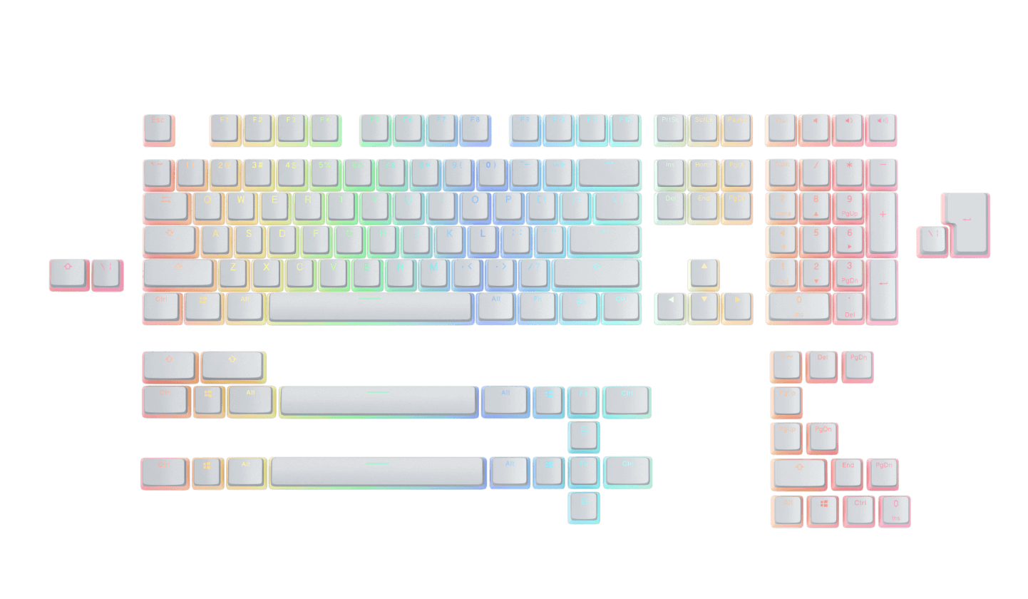 glorious keycaps aura v2 white big