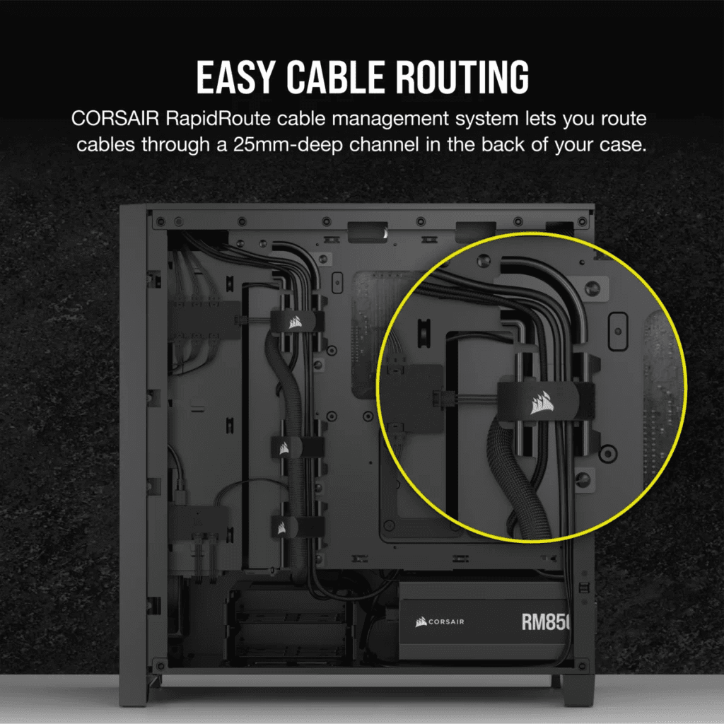 iCUE 4000D RGB AIRFLOW Mid Tower Case Black 3x AF120 RGB ELITE Fans iCUE Lighting Node PRO Controller High airf