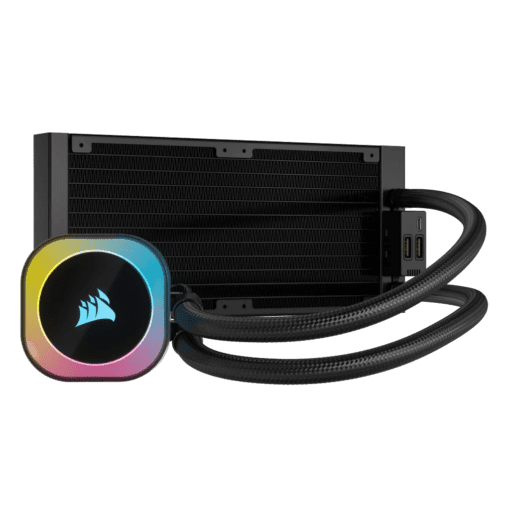 CORSAIR iCUE LINK H100i RGB Liquid CPU Cooler (CW-9061001-WW) - Black, 240mm radiator, 2x 120mm QX120 RGB fans, iCUE LINK System Hub included
