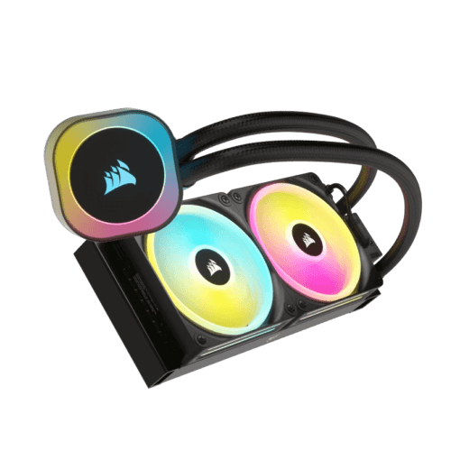 CORSAIR iCUE LINK H100i RGB Liquid CPU Cooler (CW-9061001-WW) - Black, 240mm radiator, 2x 120mm QX120 RGB fans, iCUE LINK System Hub included