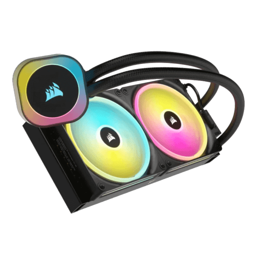 CORSAIR iCUE LINK H115i RGB Liquid CPU Cooler (CW-9061002-WW) - Black, 280mm radiator, 2x 140mm QX140 RGB fans, iCUE LINK System Hub included